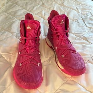 New never worn pink adidas basketball sneakers -mens